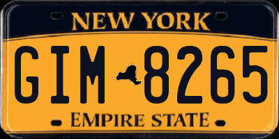 NY license plate GIM8265