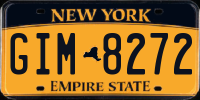 NY license plate GIM8272