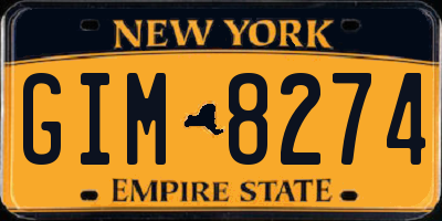 NY license plate GIM8274