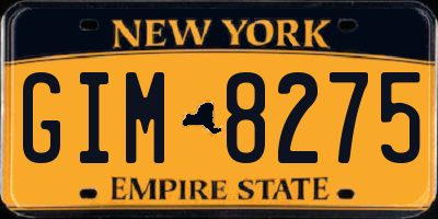 NY license plate GIM8275