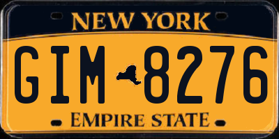 NY license plate GIM8276