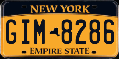 NY license plate GIM8286