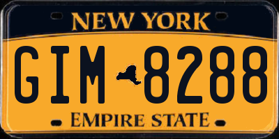 NY license plate GIM8288