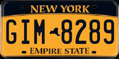 NY license plate GIM8289