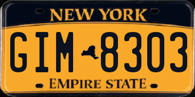NY license plate GIM8303