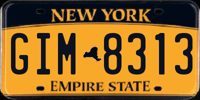 NY license plate GIM8313