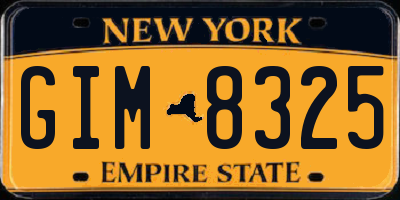 NY license plate GIM8325