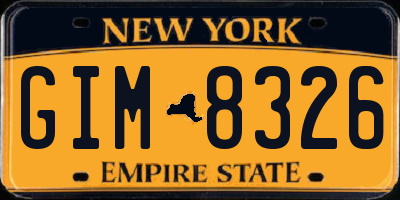 NY license plate GIM8326
