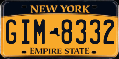 NY license plate GIM8332