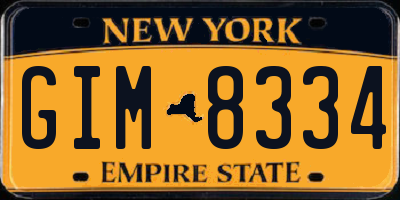 NY license plate GIM8334