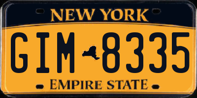 NY license plate GIM8335