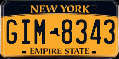 NY license plate GIM8343
