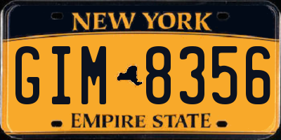 NY license plate GIM8356