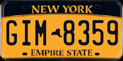 NY license plate GIM8359