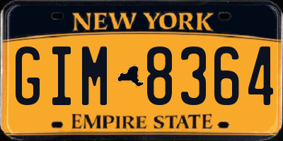 NY license plate GIM8364
