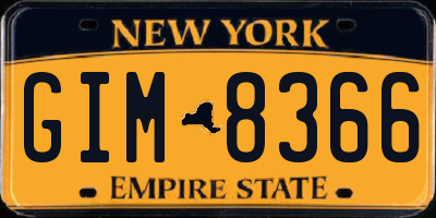 NY license plate GIM8366