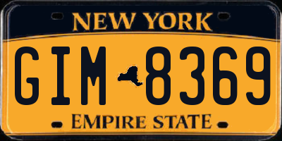 NY license plate GIM8369