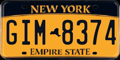 NY license plate GIM8374