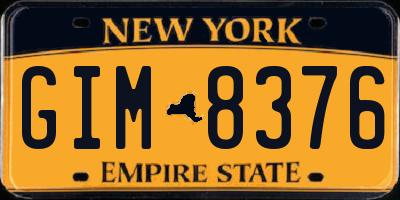 NY license plate GIM8376