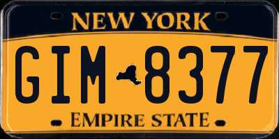 NY license plate GIM8377