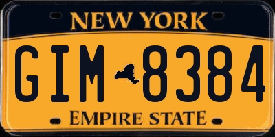 NY license plate GIM8384