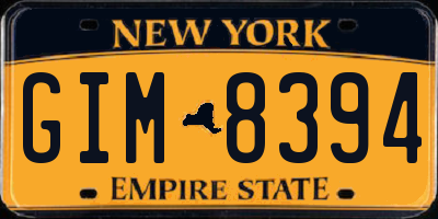 NY license plate GIM8394