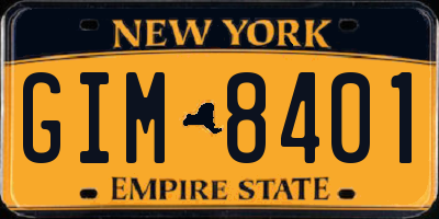 NY license plate GIM8401
