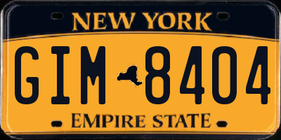 NY license plate GIM8404