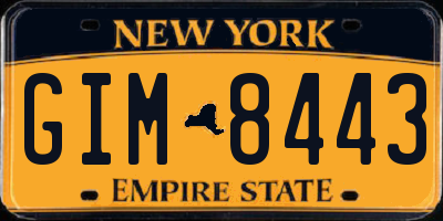 NY license plate GIM8443