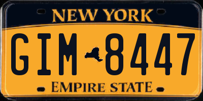 NY license plate GIM8447