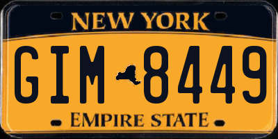 NY license plate GIM8449
