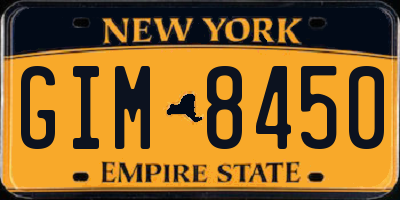 NY license plate GIM8450