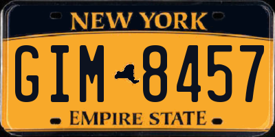NY license plate GIM8457