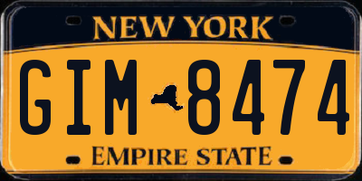 NY license plate GIM8474
