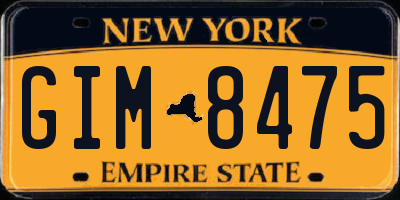 NY license plate GIM8475