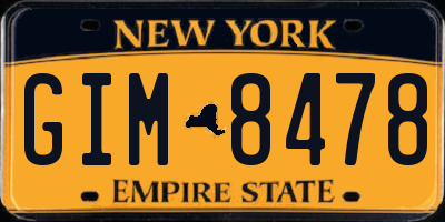 NY license plate GIM8478