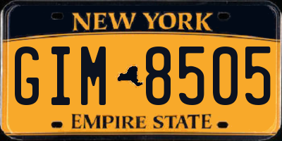 NY license plate GIM8505