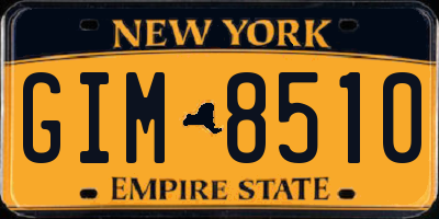 NY license plate GIM8510