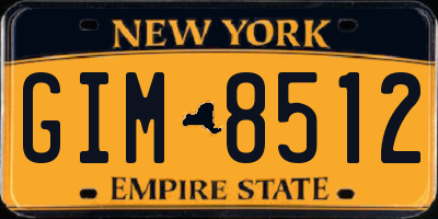 NY license plate GIM8512