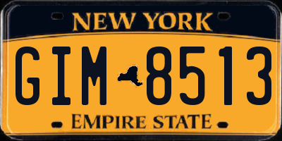 NY license plate GIM8513