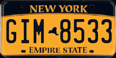 NY license plate GIM8533