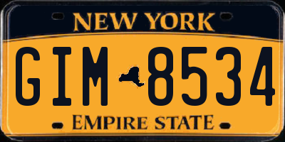 NY license plate GIM8534