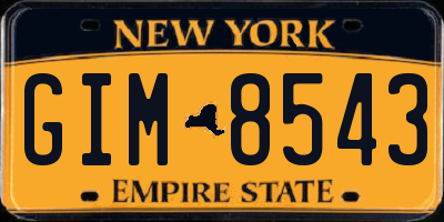 NY license plate GIM8543