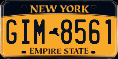 NY license plate GIM8561