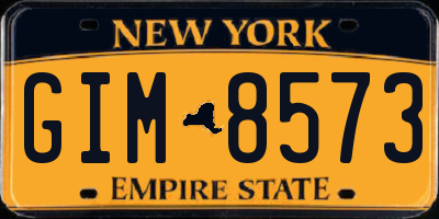 NY license plate GIM8573