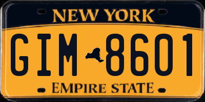 NY license plate GIM8601