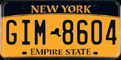 NY license plate GIM8604