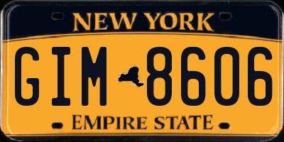 NY license plate GIM8606