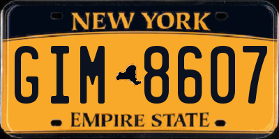NY license plate GIM8607