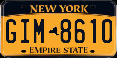 NY license plate GIM8610